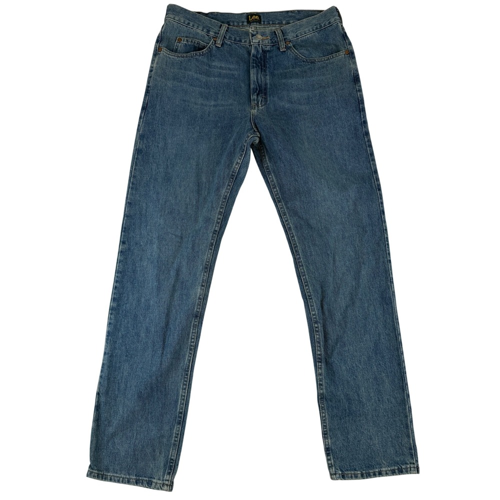 Lee Straight Leg Jeans Mens 34x34 Blue Denim 100% Cotton Mid Wash 2008976 NWOT